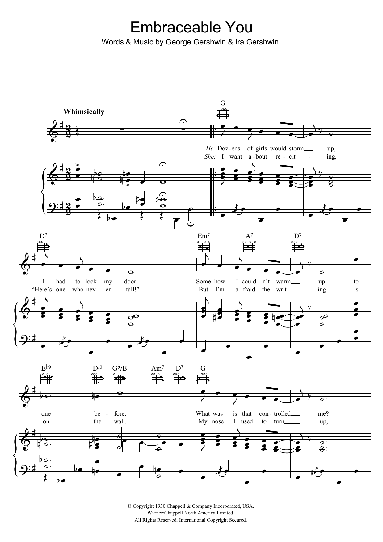 Embraceable You (Piano, Vocal & Guitar Chords) von George Gershwin