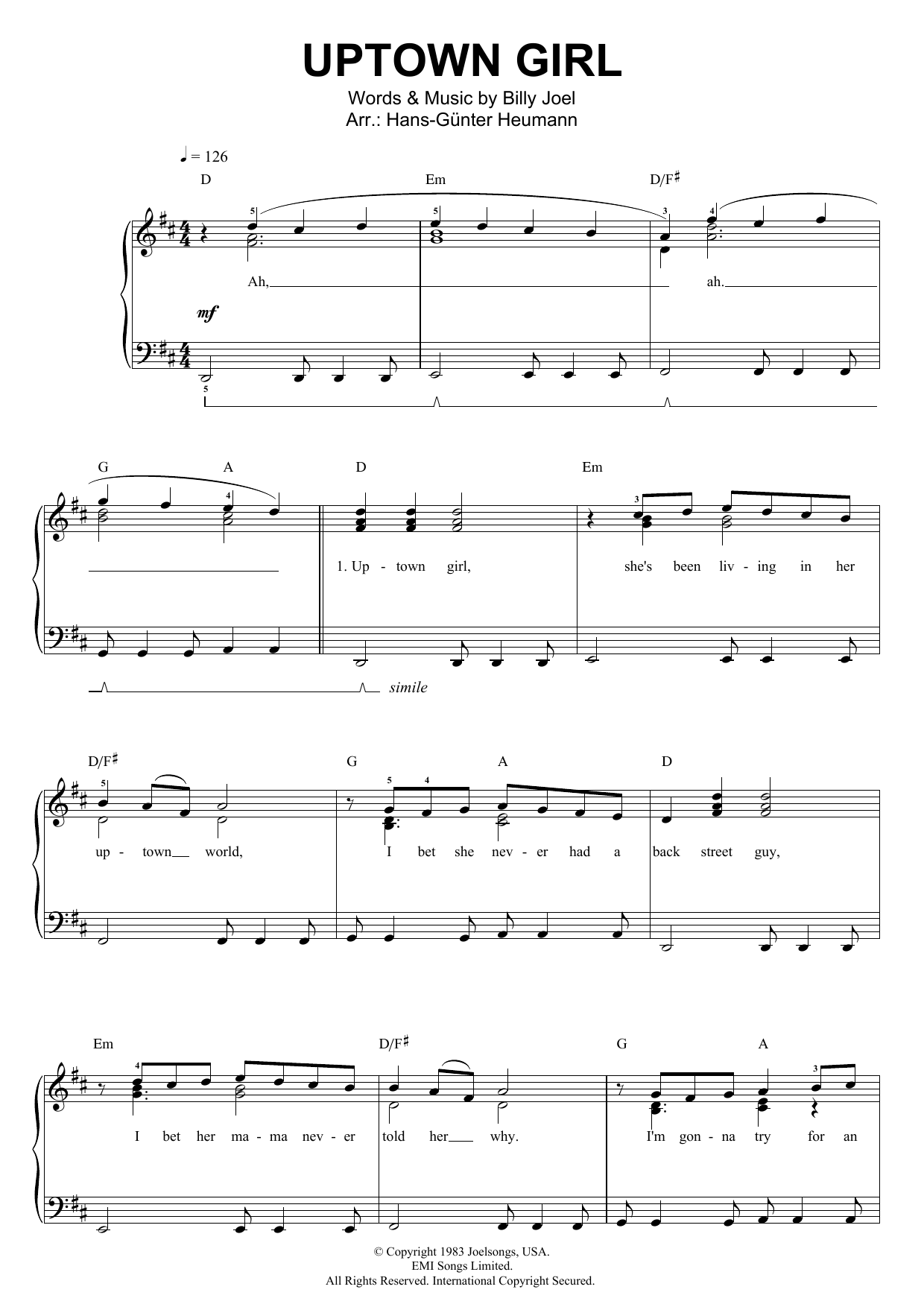 Uptown Girl (Piano & Vocal) von Billy Joel