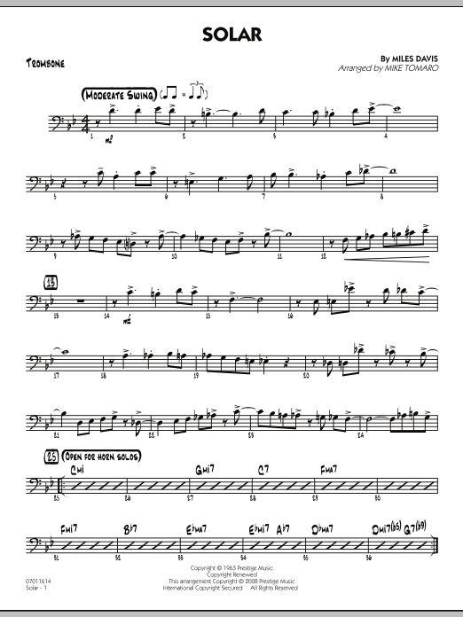 Solar - Trombone (Jazz Ensemble) von Mike Tomaro