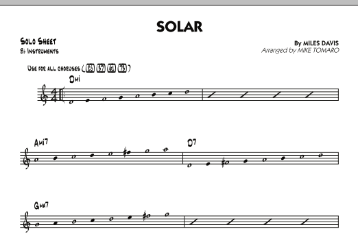 Solar - Bb Solo Sheet (Jazz Ensemble) von Mike Tomaro