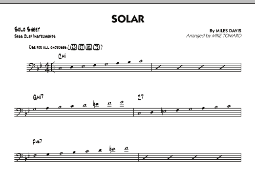 Solar - Bass Clef Solo Sheet (Jazz Ensemble) von Mike Tomaro