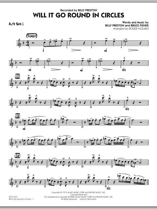 Will It Go Round in Circles? - Alto Sax 1 (Jazz Ensemble) von Roger Holmes