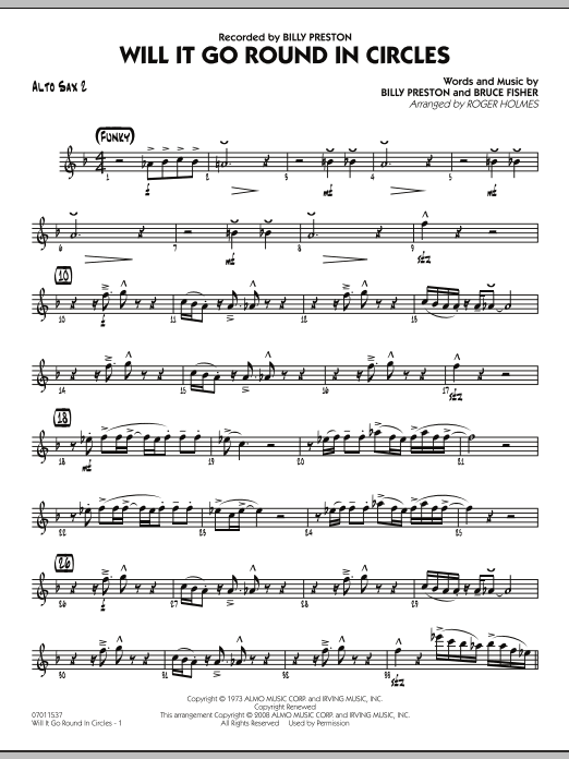 Will It Go Round in Circles? - Alto Sax 2 (Jazz Ensemble) von Roger Holmes