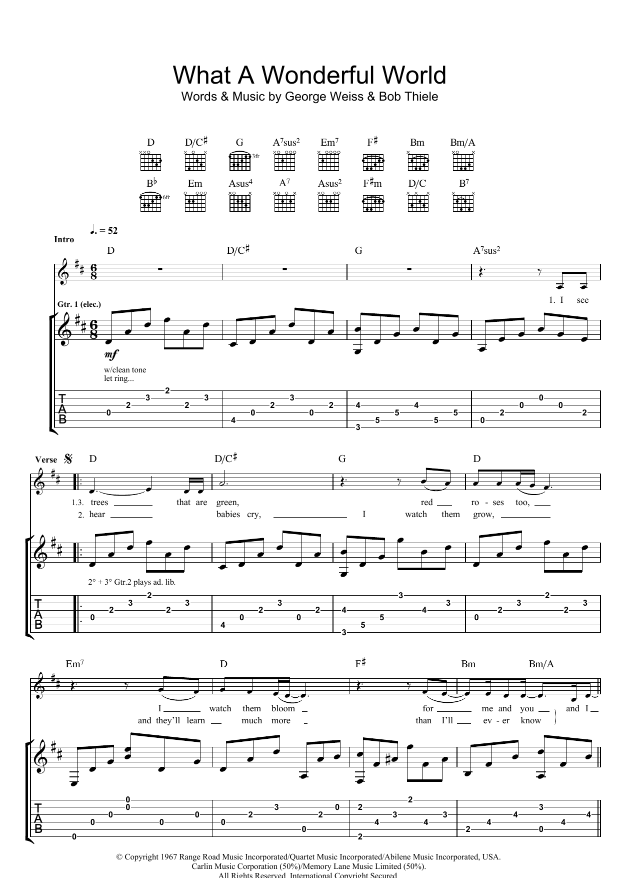 What A Wonderful World (Guitar Tab) von Eva Cassidy