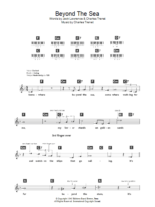 Beyond The Sea (Lead Sheet / Fake Book) von Bobby Darin