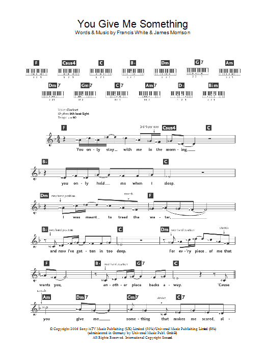 You Give Me Something (Lead Sheet / Fake Book) von James Morrison