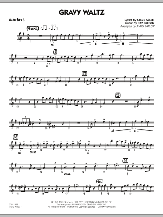 Gravy Waltz - Alto Sax 1 (Jazz Ensemble) von Mark Taylor