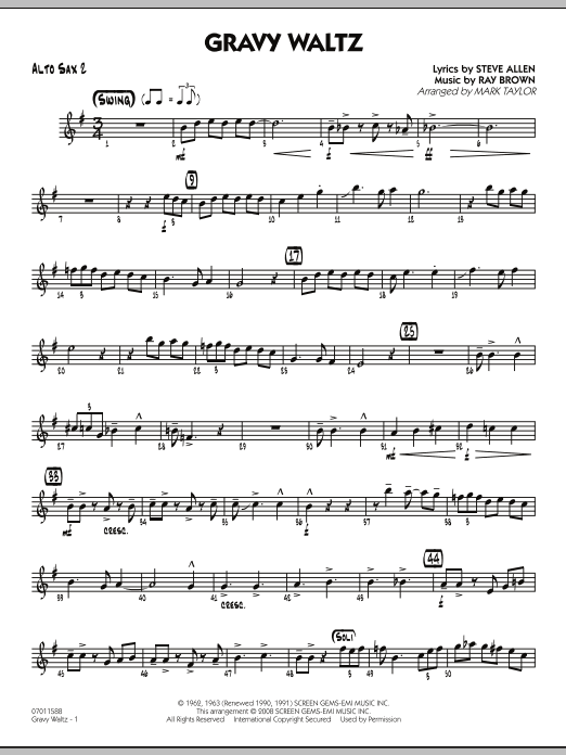 Gravy Waltz - Alto Sax 2 (Jazz Ensemble) von Mark Taylor