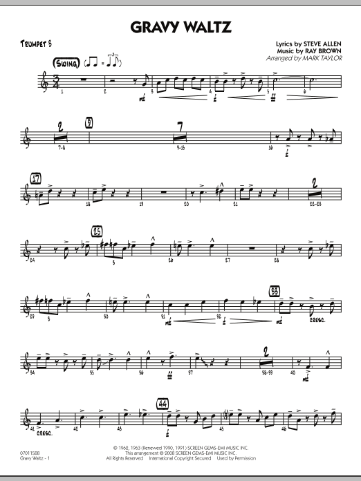 Gravy Waltz - Trumpet 3 (Jazz Ensemble) von Mark Taylor