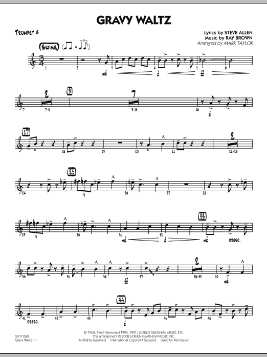 Gravy Waltz - Trumpet 4 (Jazz Ensemble) von Mark Taylor