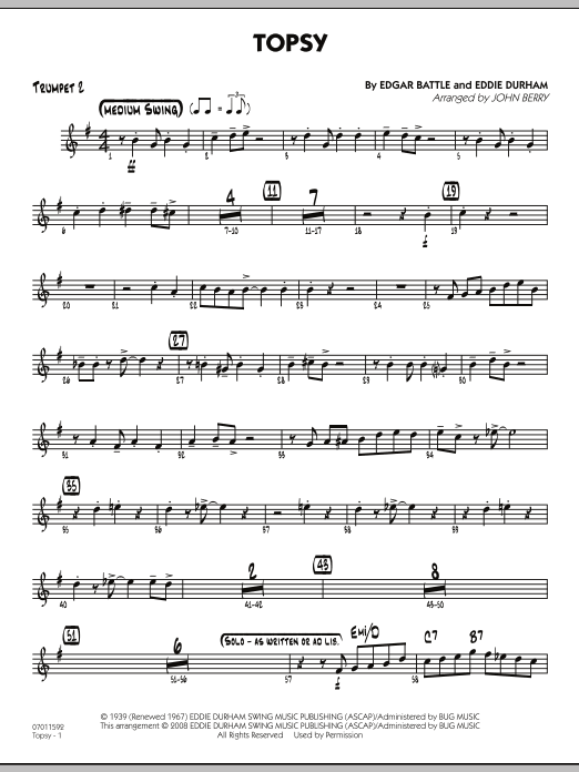 Topsy - Trumpet 2 (Jazz Ensemble) von John Berry
