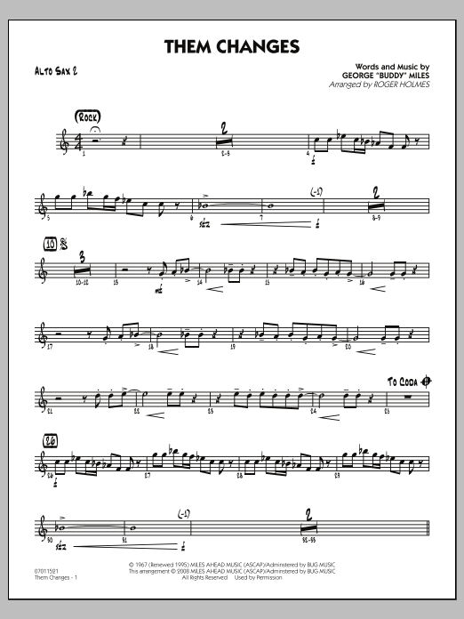 Them Changes - Alto Sax 2 (Jazz Ensemble) von Roger Holmes