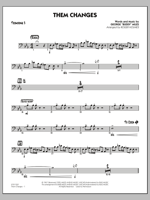 Them Changes - Trombone 3 (Jazz Ensemble) von Roger Holmes