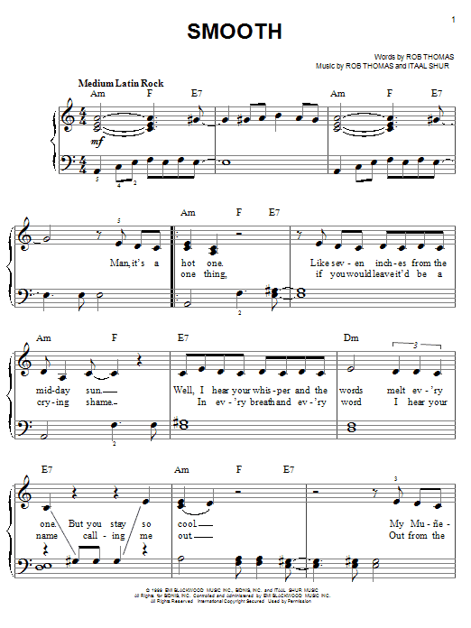 Smooth (Easy Piano) von Santana featuring Rob Thomas
