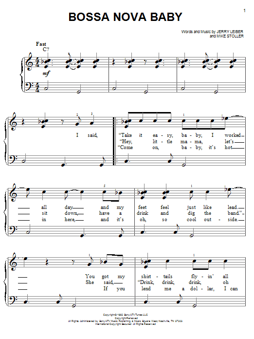 Bossa Nova Baby (Easy Piano) von Elvis Presley