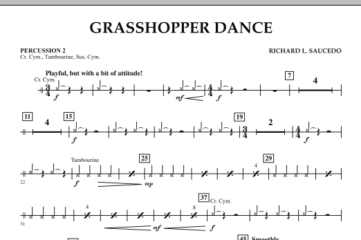 Grasshopper Dance - Percussion 2 (Concert Band) von Richard L. Saucedo