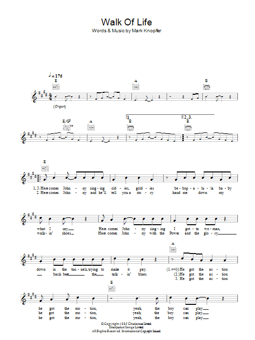 Walk Of Life (Lead Sheet / Fake Book) von Dire Straits