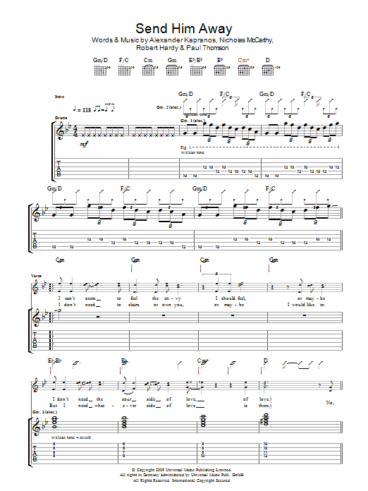 Send Him Away (Guitar Tab) von Franz Ferdinand