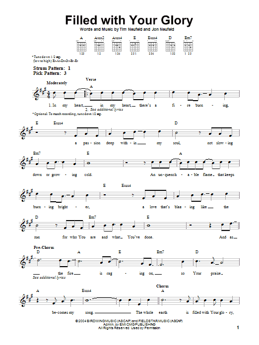 Filled With Your Glory (Easy Guitar) von Starfield