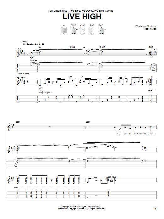 Live High (Guitar Tab) von Jason Mraz