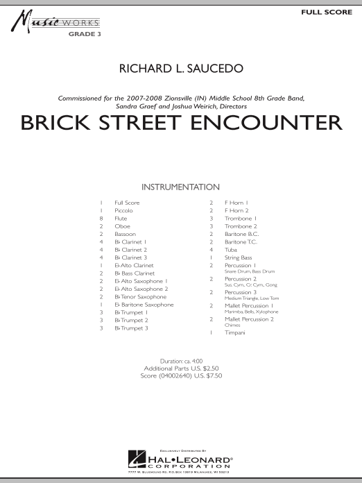 Brick Street Encounter - Full Score (Concert Band) von Richard L. Saucedo