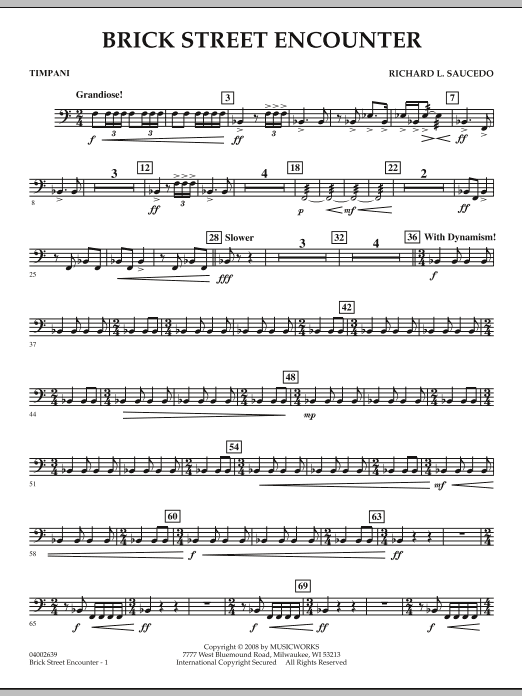 Brick Street Encounter - Timpani (Concert Band) von Richard L. Saucedo