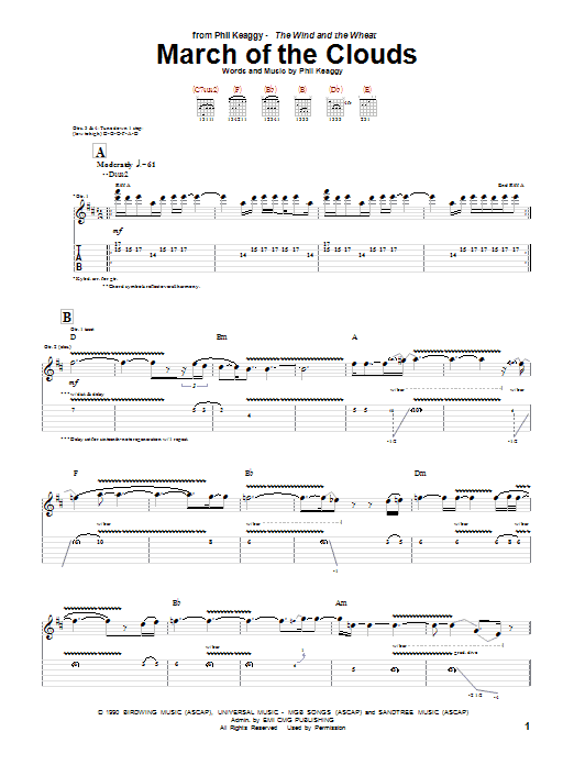 March Of The Clouds (Guitar Tab) von Phil Keaggy