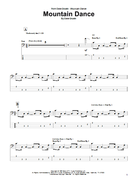 Mountain Dance (Bass Guitar Tab) von Marcus Miller