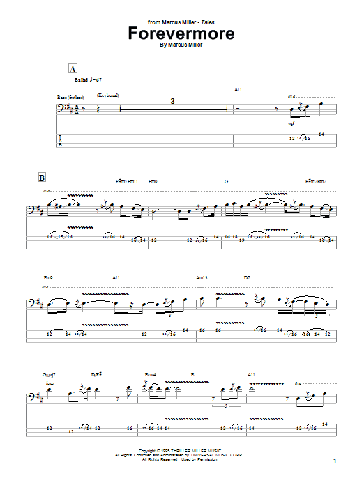 Forevermore (Bass Guitar Tab) von Marcus Miller