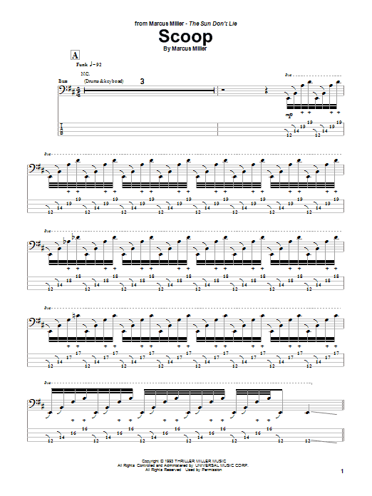 Scoop (Bass Guitar Tab) von Marcus Miller