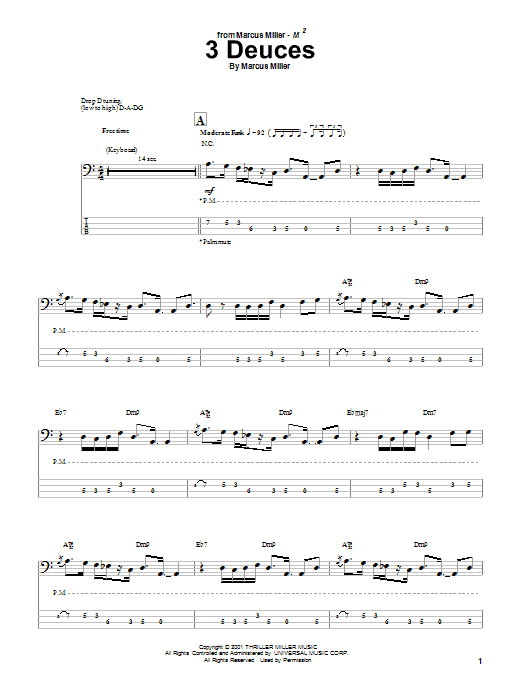 3 Deuces (Bass Guitar Tab) von Marcus Miller