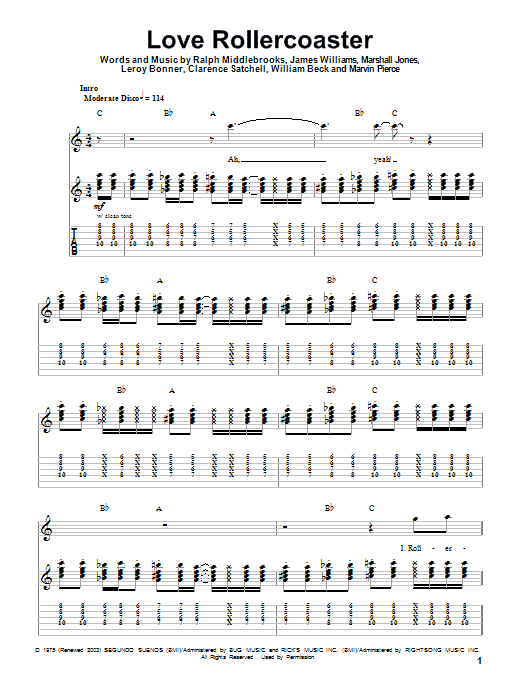 Love Rollercoaster (Guitar Tab (Single Guitar)) von Ohio Players