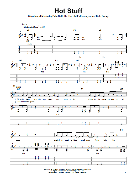 Hot Stuff (Guitar Tab (Single Guitar)) von Donna Summer