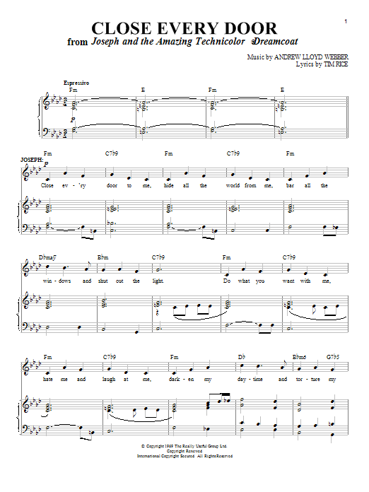 Close Every Door (Piano & Vocal) von Andrew Lloyd Webber