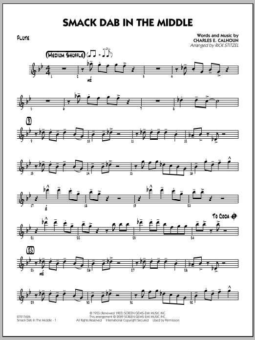 Smack Dab In The Middle - Flute (Jazz Ensemble) von Rick Stitzel