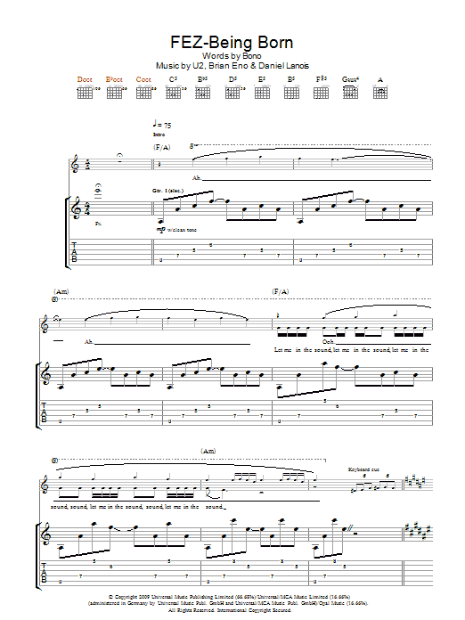 Fez-Being Born (Guitar Tab) von U2