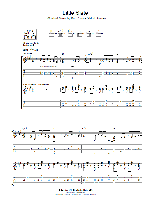 Little Sister (Guitar Tab) von Ry Cooder