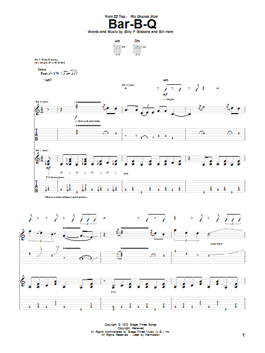 Bar-B-Q (Guitar Tab) von ZZ Top