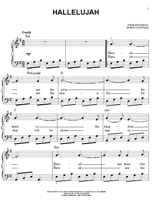 Hallelujah (Easy Piano) von Shawn McDonald