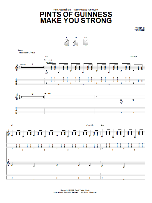 Pints Of Guinness Makes You Strong (Guitar Tab) von Against Me!