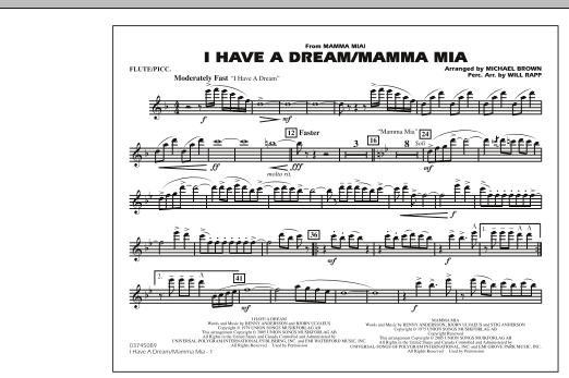 I Have a Dream/Mamma Mia! - Flute/Piccolo (Marching Band) von Michael Brown