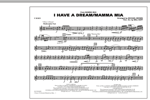 I Have a Dream/Mamma Mia! - F Horn (Marching Band) von Michael Brown