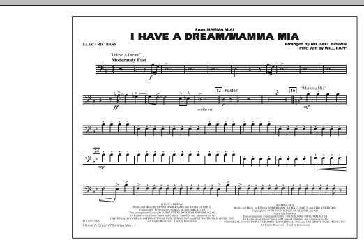 I Have a Dream/Mamma Mia! - Electric Bass (Marching Band) von Michael Brown