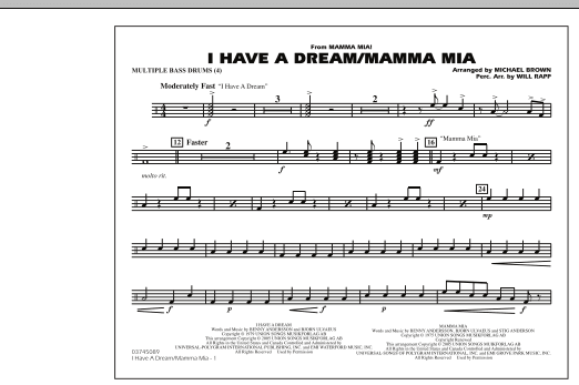 I Have a Dream/Mamma Mia! - Multiple Bass Drums (Marching Band) von Michael Brown