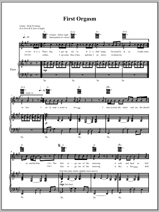 First Orgasm (Piano, Vocal & Guitar Chords (Right-Hand Melody)) von The Dresden Dolls