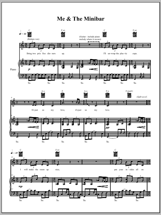 Me & The Minibar (Piano, Vocal & Guitar Chords (Right-Hand Melody)) von The Dresden Dolls