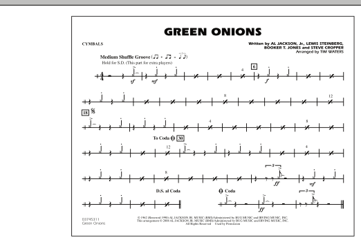 Green Onions - Cymbals (Marching Band) von Tim Waters