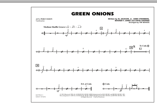 Green Onions - Aux Percussion (Marching Band) von Tim Waters