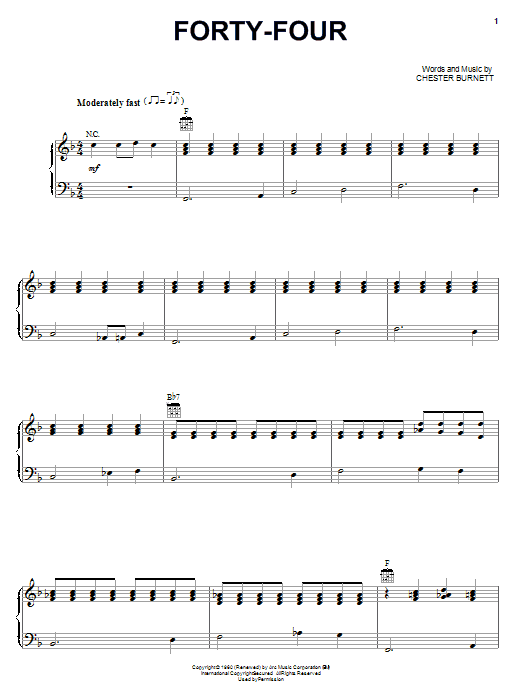 Forty-Four (Piano, Vocal & Guitar Chords (Right-Hand Melody)) von Howlin' Wolf