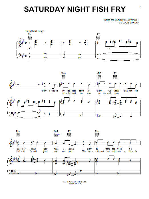 Saturday Night Fish Fry (Piano, Vocal & Guitar Chords (Right-Hand Melody)) von Louis Jordan